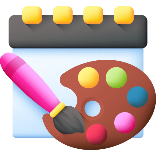 Paint palette with brush illustration icon